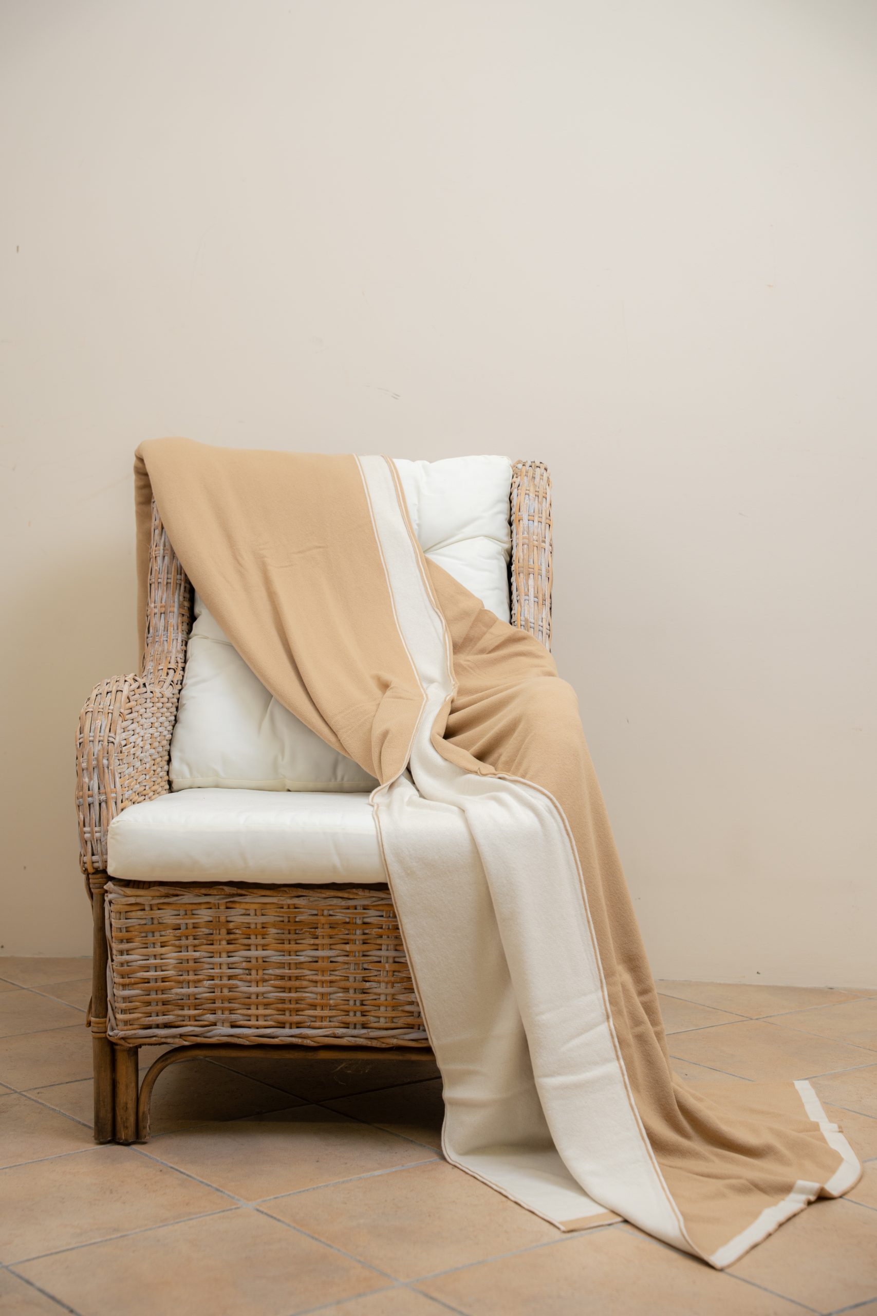 Coperta cashmere 100% artigianale italiano